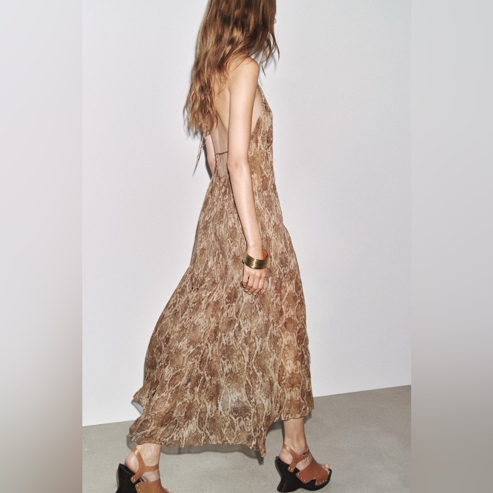 Zara Collection Printed Halter Dress, - Picture 5 of 17